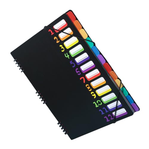 Parliky Fächermappe mit Gummiband Erweiterbarer Dokumentenordner für Büro Schule Zuhause Farbcodierte Trennblätter Hoher Fassungsvermögen Platzsparendes Design von Parliky