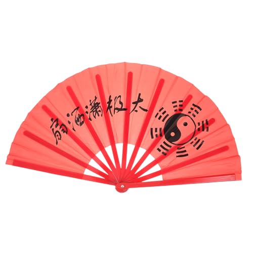 Parliky Faltbarer Chinesischer Tai Chi Handfächer aus Robustem Kunststoff mit Kung Fu Design Tragbarer und Tanzfächer für Performance Fotorequisiten Sommer und Dekoration von Parliky
