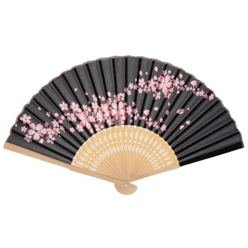 Parliky Faltbarer Japanischer Hochzeitsfächer aus Seidenstoff mit Kirschblütenmuster Leicht und Handlich als Braut-accessoire und Dekorativer Handfächer für Geburtstagsfeiern und Besondere von Parliky