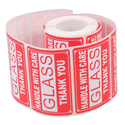 Parliky Fragile Warning Label Roll Selbstklebende Aufkleber für Zerbrechliche Pakete Etiketten pro Rolle für Versand und Verpackung Achtung Aufkleber für Kartons und Taschen von Parliky