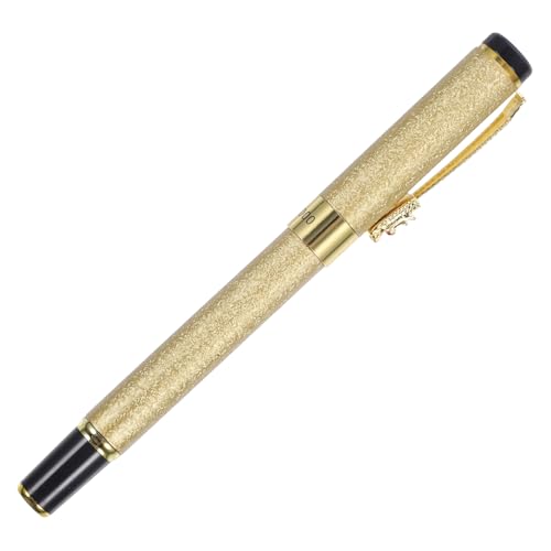 Parliky Füllfederhalter mit Feiner Spitze Robuster Iraurita material Handlicher und Tragbar Eleganter Goldfarbener Schreibstift für Kalligraphie und Büro Langlebiger Tintenfüller für von Parliky