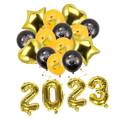 Parliky Graduationsballons mit Teiligem Dekorationsset für Abschlussfeier Aluminiumfolie Ballons in Schwarz und Gold mit Stern und Herzmotiven Partydeko für Abitur und Klassenfeier Parliky Graduationsballons mit Teiligem Dekorationsset für Abschlussfeier Aluminiumfolie Ballons in Schwarz und Gold mit Stern und Herzmotiven Partydeko für Abitur und Klassenfeier von Parliky