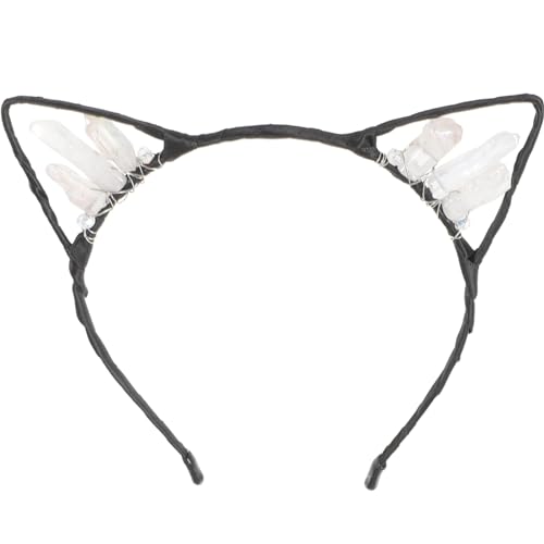 Parliky Haarschmuck für Katzenohren Katzenmädchen-Cosplay Kristall-Stirnbänder für Damen Haarband Tiara Stirnband für Teenager Haarreifen für Damen Blitz Kopfbedeckung bilden 3d Stoff von Parliky