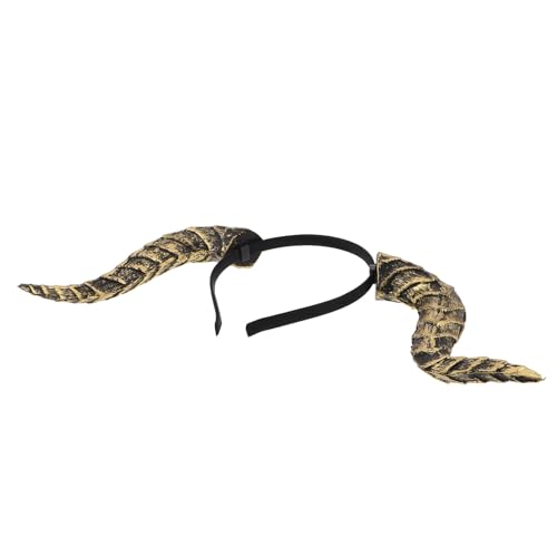 Parliky Halloween Teufel Hörner Stirnband Gold Abnehmbares Vintage Steampunk Kostümaccessoire Komfortables Cosplay Horn-headpiece für Karneval Halloween Themenpartys von Parliky