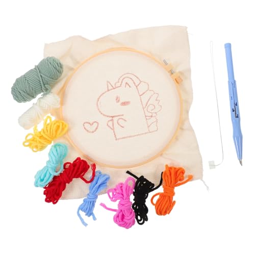 Parliky Handgefertigtes Einhorn stickset DIY mit Fäden und Nadel Wanddekoration für Anfänger Einfaches Punch needle kit für Kreative Stickarbeiten von Parliky
