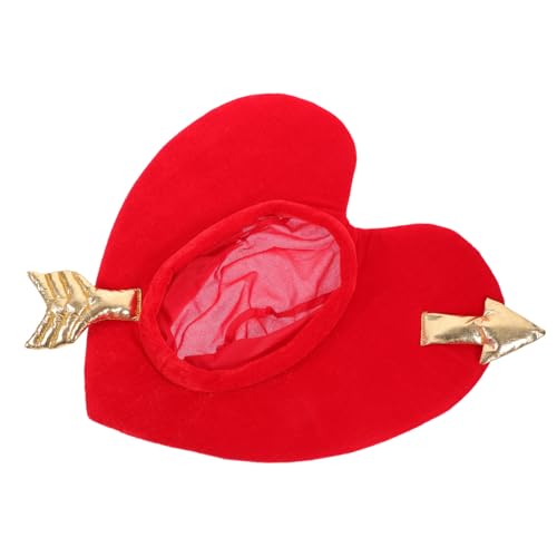 Parliky Herzförmige Mütze Damen Valentinstag Kopfschmuck Party Haaraccessoire Kreatives Design Fotorequisite für Gruppen Festliche Stimmung von Parliky