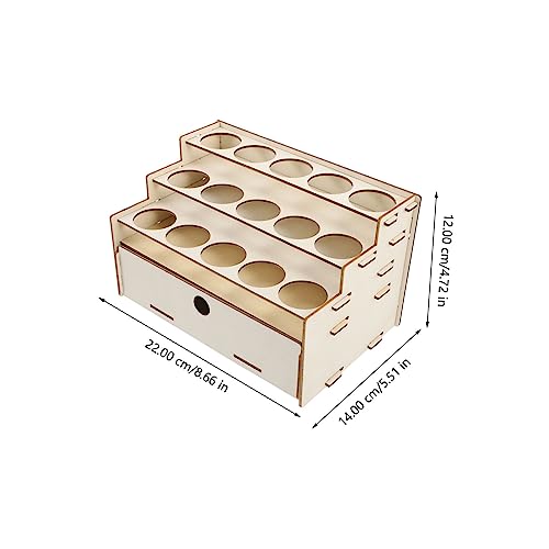 Parliky Holz Organizer Paint Rack mit Fächern und Schublade Leichter Acrylfarben Halter für Bastelbedarf Stabiles Glattes Material für Atelier Büro und Schule Praktisches von Parliky