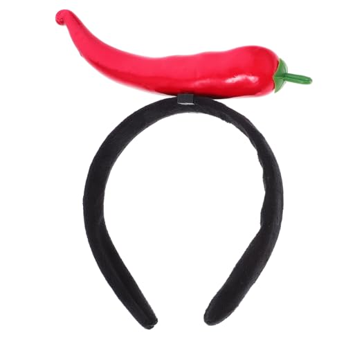 Parliky Kreatives Chili Kopfschmuck Stirnband für Erwachsene Lustiges Accessoire für Partys und Cosplay Bezauberndes Design Bequem und Langlebig Einfach zu Tragen ohne Haarschäden von Parliky