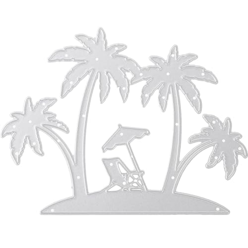 Parliky Metall stanzform Kokosnussbaum Strandmotiv für DIY Karten Scrapbooking Prägeschablone Robust Poliert Vielseitig Einsetzbar für Bastelarbeiten und Dekoration von Parliky