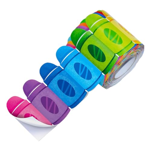 Parliky Multifunktionale Bulletin Board Sticker Crayon Border Aufkleber für Klassenzimmer Dekoration Vielseitig Verwendbar Tafeln und Oberflächen Praktisch für Markierungen und von Parliky