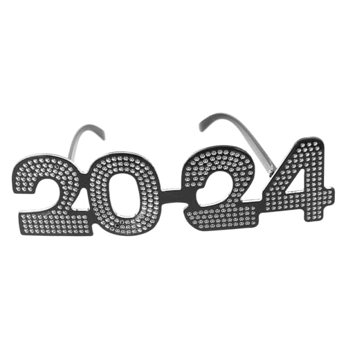 Parliky Partybrille mit Zahlen-design Schwarz Sprühlack Strass Lustige Foto Requisiten für Silvesterfeier Originelle Neujahrsbrille für Partydeko und Festivalauftritte von Parliky