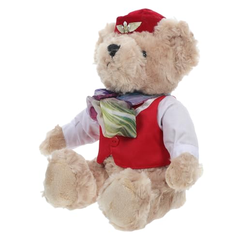 Parliky Plüsch-flugbegleiter-bär-Puppe, Niedliches, Bequemes Stofftier, Stoffbär-formpuppe, Bequeme Flugzeugpilot-bär-Puppe Parliky Plüsch-flugbegleiter-bär-Puppe, Niedliches, Bequemes Stofftier, Stoffbär-formpuppe, Bequeme Flugzeugpilot-bär-Puppe von Parliky