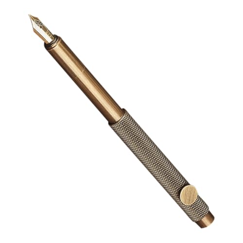 Parliky Retro Messing Füllfederhalter Feine Spitze Portable Schreibfeder mit Glatter Schreibleistung Stilvoller Kalligraphie Stift für Büro Schule Künstler und Parliky Retro Messing Füllfederhalter Feine Spitze Portable Schreibfeder mit Glatter Schreibleistung Stilvoller Kalligraphie Stift für Büro Schule Künstler und von Parliky