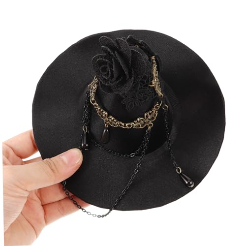 Parliky Schwarzer Hexen und Zaubererhut für Cosplay Halloween Party und Parade Stoffmaterial als Kostüm Accessoire und Dekoration von Parliky