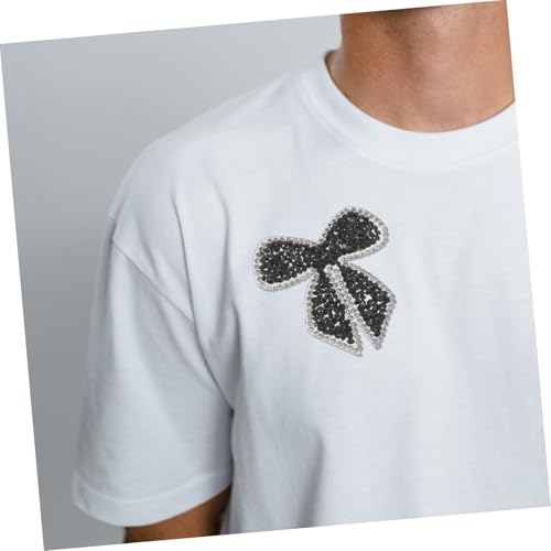 Parliky Schwarzer Strass bügelbild Bowknot Applikation Dekorativer Bügelflicken für Kleidung Jeans Rucksack Vielseitiger Glitzersteine Aufbügler für Reparatur und Verzierung von Parliky