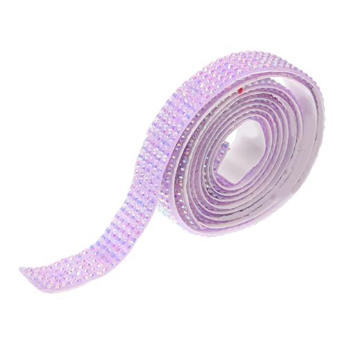 Parliky Selbstklebendes Flaches Resin Strassband Dekoratives DIY Bastelband in Helllila Ab Zuschneidbar Vielseitig für Kleidung Schuhe Taschen Hochzeits Partydekorationen Geeignet von Parliky