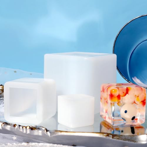 Parliky Silikonwürfel Gießform Flexible DIY Tabletop Dekoration Form für Harzkunst Glatte Oberfläche Langlebig Geruchsneutral Vielseitig für Kerzen Schmuck Bastelprojekte Geeignet von Parliky