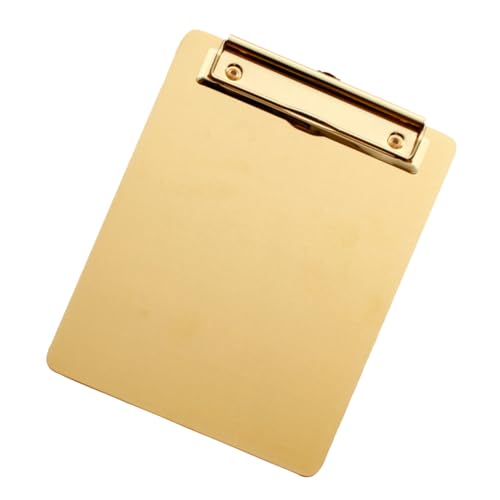 Parliky Stabiler Klemmbrett aus Edelstahl Goldfarbenes Schreibbrett mit Glatter Oberfläche und Abgerundeten Ecken Mittlere Vielseitiger Papierhalter für Schule Büro und Zuhause Geeignet von Parliky