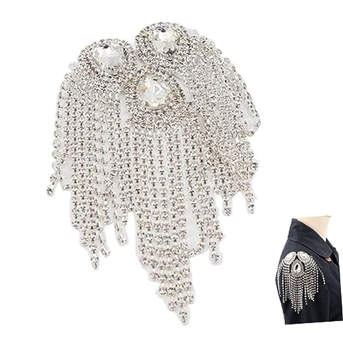 Parliky Strass Quasten Schulterklappe Damen Modeschmuck Mehrlagige Kette Epaulette Kostüm Accessoire Weiß für Hochzeit Bühne Geburtstag Parliky Strass Quasten Schulterklappe Damen Modeschmuck Mehrlagige Kette Epaulette Kostüm Accessoire Weiß für Hochzeit Bühne Geburtstag von Parliky