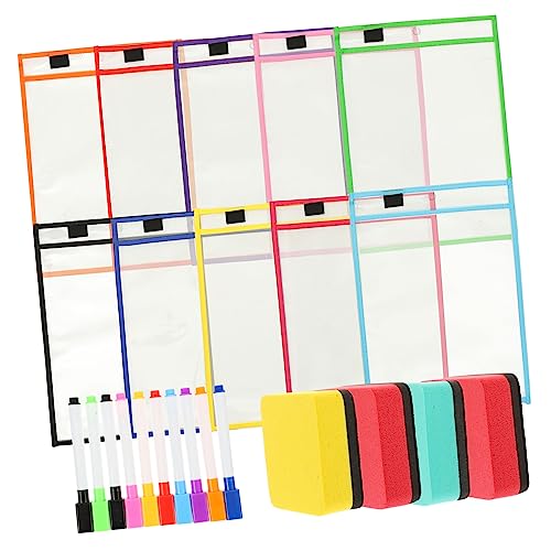 Parliky Teiliges Wiederverwendbares Trocken Abwischbares PVC Dokumententaschen mit Stifthalter und Metallösen Wasserfest Transparent Strapazierfähig für Lehrer und Zufällige Farbe Parliky Teiliges Wiederverwendbares Trocken Abwischbares PVC Dokumententaschen mit Stifthalter und Metallösen Wasserfest Transparent Strapazierfähig für Lehrer und Zufällige Farbe von Parliky