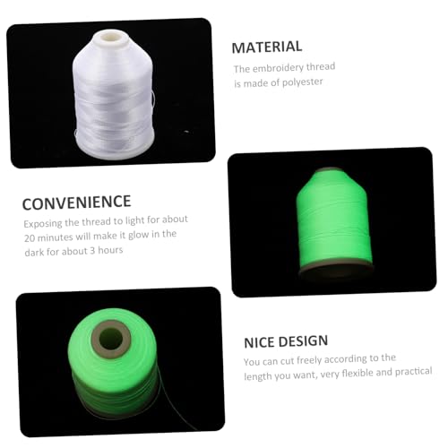 Parliky The dark Polyester Stickgarn für Nähmaschine und Handarbeit Flexibler DIY Nähfaden Weiß Leuchtender Stickfaden für Quilten Kreuzstich Schmuckherstellung von Parliky