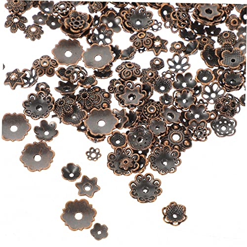 Parliky Tibetische Silberblumen Spacer Perlen für Schmuckherstellung Lose Metallperlen für DIY Armbänder Halsketten Ohrringe Praktische Schmuckzubehör von Parliky