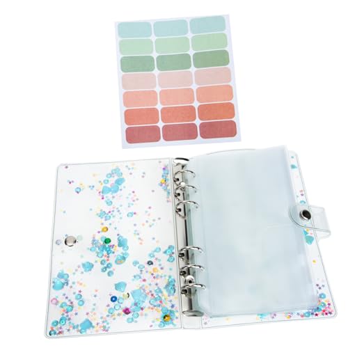 Parliky Transparent Money Binder mit Reißverschluss PVC Geldfächer Kartenfach Multifunktionales Haushaltsbuch für Budgetplanung und Finanzorganisation Wiederbefüllbares Ringbuch Notizbuch von Parliky