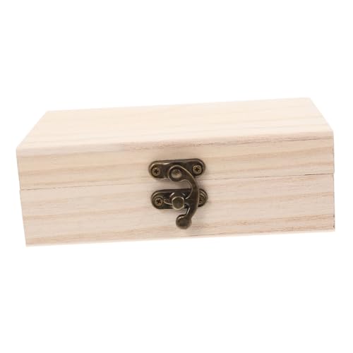 Parliky Unbehandelte Kleine Holzbox mit Scharnierdeckel Vielseitige DIY Holzbox aus Holz für Schmuck und Erinnerungen Personalisierbar für Kreative Aufbewahrung und Dekoration von Parliky