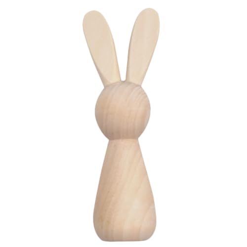 Parliky Unlackierte Holzpuppe Hase Mini DIY zum Bemalen Stabile Holzfigur für Frühlings Wohnungsdekoration Kreative Bastelidee für Erwachsene Vielseitig für Regal Büro Schlafzimmer von Parliky