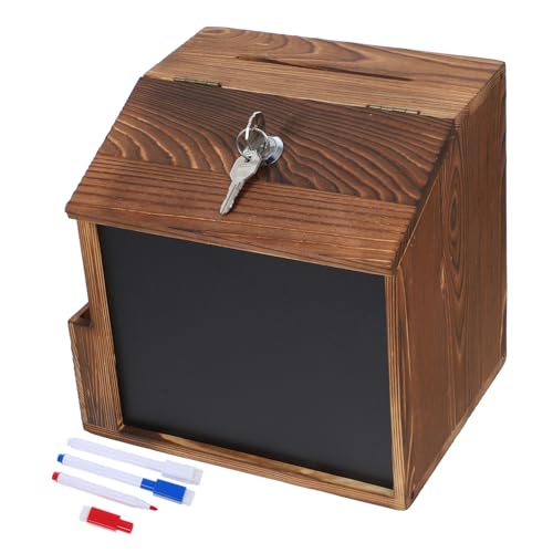 Parliky Vintage Holz Vorschlagsbox mit Schloss Wandmontage Multifunktionale Spendenbox Briefkasten und Wahlurne aus Robustem Holz für Büro Schule und Zuhause Parliky Vintage Holz Vorschlagsbox mit Schloss Wandmontage Multifunktionale Spendenbox Briefkasten und Wahlurne aus Robustem Holz für Büro Schule und Zuhause von Parliky