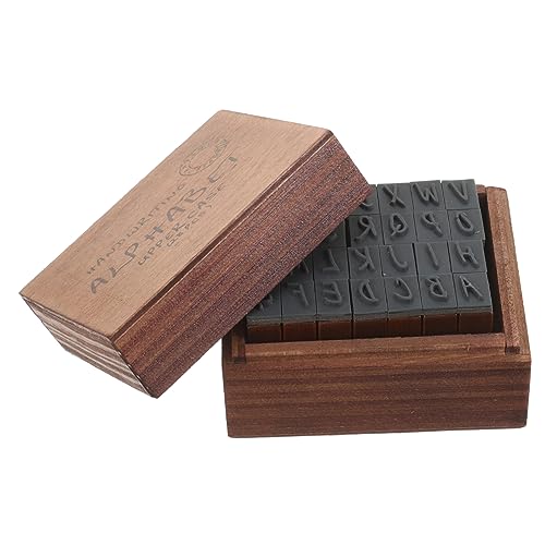 Parliky Vintage Holzstempel Buchstaben Alphabet Stempel für Scrapbooking DIY Journal Basteln Klare Motive Handgefertigt Holzgriff Kreatives Bastelzubehör für Geschenketiketten Grußkarten von Parliky