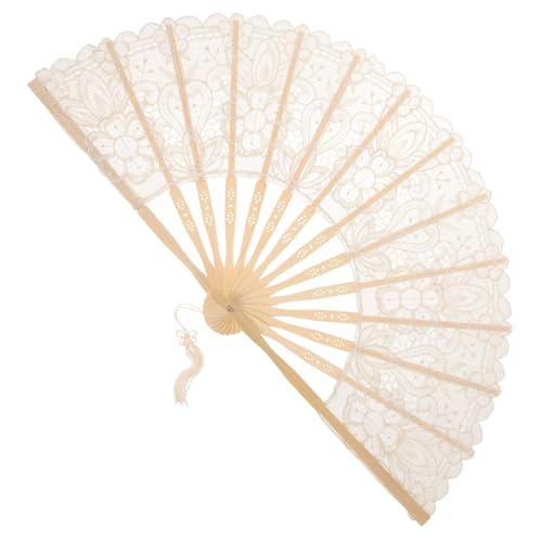Parliky Vintage Milky Lace Handfächer Handheld Fan Robuster Fächer Für Tanz Hochzeit Party Dekoration Parliky Vintage Milky Lace Handfächer Handheld Fan Robuster Fächer Für Tanz Hochzeit Party Dekoration von Parliky