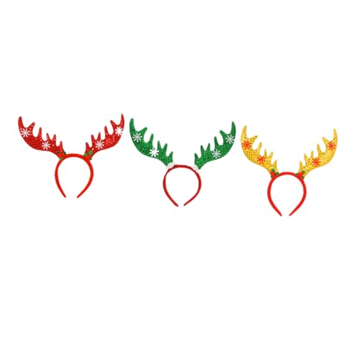 Parliky Weihnachtsschmuck Stirnband Mit Tierohren Lustige Weihnachtsstirnbänder Weihnachtstier Stirnband Tier-stirnband Rentier Kopfbedeckung Kostüm Stirnband Haargummi Pailletten Geweih von Parliky