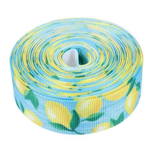 Parliky Zitronenmuster Geschenkband Breit Polyester Partydeko DIY Schleifenband für Geschenkverpackung Bastelbedarf und Sommerliche Feierlichkeiten von Parliky