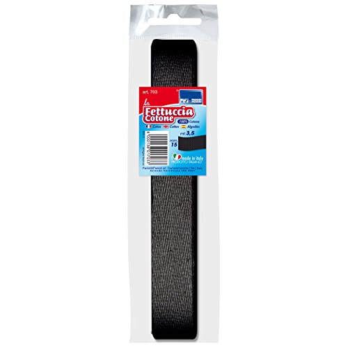 Parodi & Parodi Band, 3,5 m, Nähen, Breite 15 mm, Mehrzweck-Nähband, schwarz, elastisches Baumwollband für Näharbeiten, Standard Parodi & Parodi Band, 3,5 m, Nähen, Breite 15 mm, Mehrzweck-Nähband, schwarz, elastisches Baumwollband für Näharbeiten, Standard von PARODI & PARODI