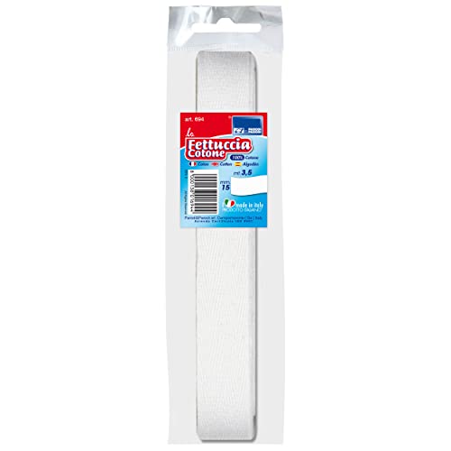 PARODI & PARODI Stretchband, 3,5 m, Nähen, Breite 15 mm, Mehrzweck-Nähband, weiß, elastisches Baumwollband für Näharbeiten, Standard PARODI & PARODI Stretchband, 3,5 m, Nähen, Breite 15 mm, Mehrzweck-Nähband, weiß, elastisches Baumwollband für Näharbeiten, Standard von PARODI & PARODI