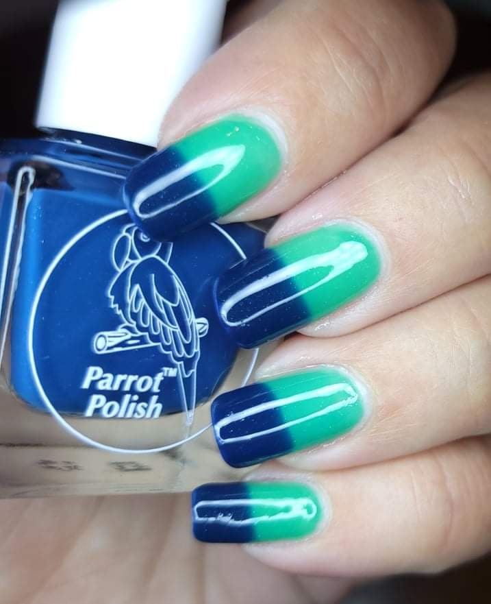Parrot Polish Pacific Sea Foam Thermo-Nagellack - Blau/Hellgrün von ParrotPolish