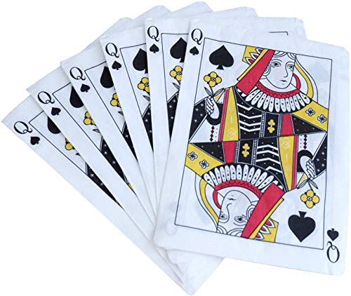 Casino-Party-Servietten – 50 Stück „Queen of Pik“ in Spielkartenform, Einweg-Papierservietten, 12,7 x 17,8 cm, für Casino-Nacht-Pokerspiel, Partyzubehör, Tischdekoration von Partay Shenanigans