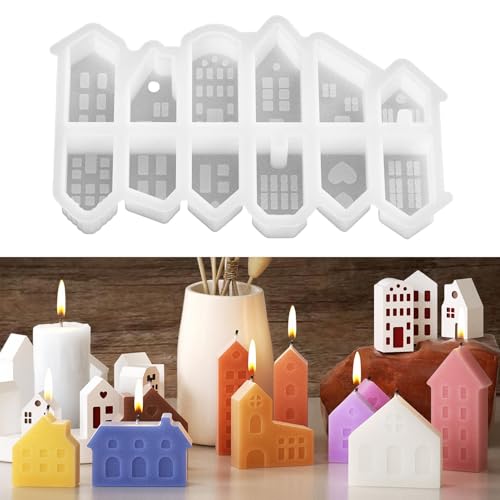 Parthan 12 Stück Silikonformen Gießformen Häuser, Silikonformen Gießformen für Holiday Handgemacht, Interessant Gießformen Silikon Haus Mini, Gipsformen mit Kreativ Beton, House Silicone Mold Parthan 12 Stück Silikonformen Gießformen Häuser, Silikonformen Gießformen für Holiday Handgemacht, Interessant Gießformen Silikon Haus Mini, Gipsformen mit Kreativ Beton, House Silicone Mold von Parthan
