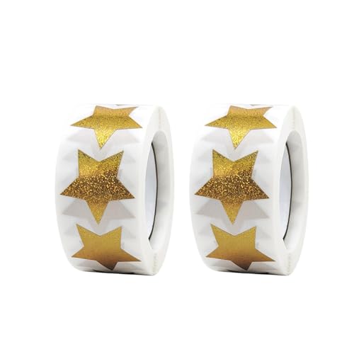 Parthan Gold Sterne Aufkleber, 2 Rollen, Stern Sticker für Scrapbooking, Geschenke und Grußkarten von Parthan