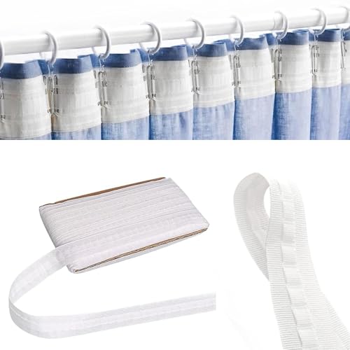 Parthan 2.5cm x 30m Gardinenband, Universalband für Vorhänge, geeignet für Kräuselbänder, robust und langlebig, einfach anzubringen und vielseitig verwendbar, Gardinenzubehör Parthan 2.5cm x 30m Gardinenband, Universalband für Vorhänge, geeignet für Kräuselbänder, robust und langlebig, einfach anzubringen und vielseitig verwendbar, Gardinenzubehör von Parthan