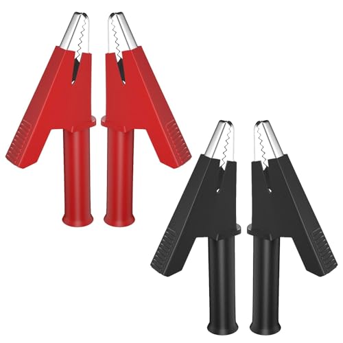 Parthan 4 Stück 20A Vollisolierte Krokodilklemmen, Alligator-Klemmen, Kunststoffgriff für Batterieanschluss, Multifunktionale elektrische Klammer für DIY- und Reparaturarbeiten, Alligator-Clip Parthan 4 Stück 20A Vollisolierte Krokodilklemmen, Alligator-Klemmen, Kunststoffgriff für Batterieanschluss, Multifunktionale elektrische Klammer für DIY- und Reparaturarbeiten, Alligator-Clip von Parthan