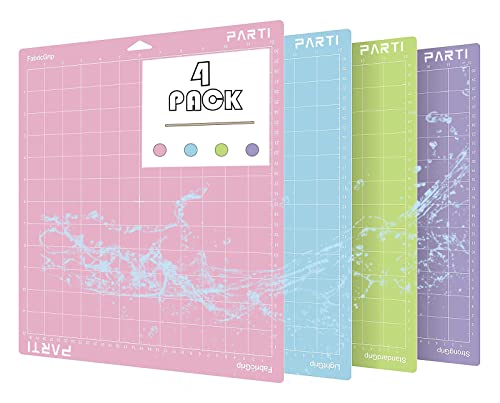 Schneidematten für Cricut Maker 3/Explore Air 2/3/Air/One (30,5x30,5cm, 4 Stück), Cutting mat für Silhouette Cameo 4/3/2/1, Selbstklebende Rutschfester Schneidematten Ersatzzubehör für Cricut. von Parti