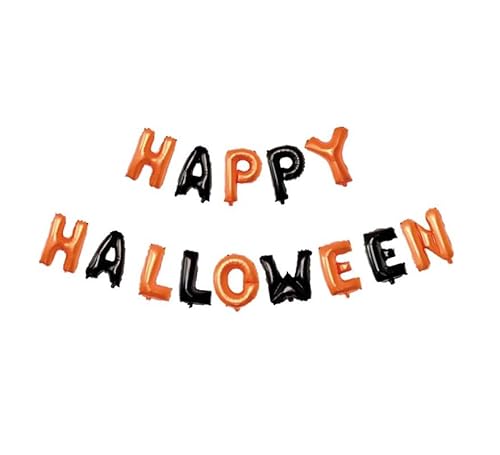Partilandia 14er Pack Happy Halloween Luftballons schwarz orange 40cm von Partilandia