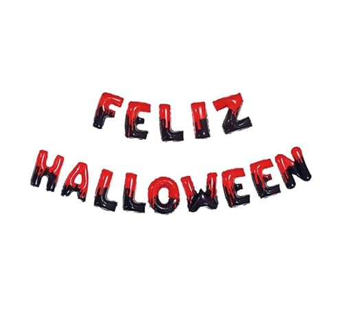 Partilandia 14er Pack Happy Halloween Luftballons schwarz rot 40cm von Partilandia