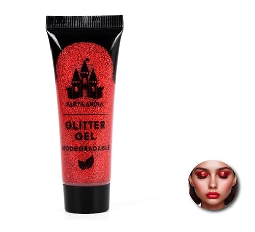 Partilandia Biologisch abbaubares Glittergel, rot, 3 x 8 cm Partilandia Biologisch abbaubares Glittergel, rot, 3 x 8 cm von Partilandia
