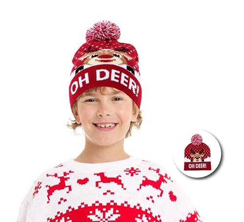 Partilandia Weihnachtsmütze Rentier Oh Deer bordeaux für Kinder Partilandia Weihnachtsmütze Rentier Oh Deer bordeaux für Kinder von Partilandia