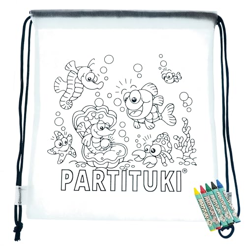 Mitgebsel Kindergeburtstag Junge Partituki. 30 Taschen Zu Malen, 30 Sets mit 7 Farbige Crayons. Kleine Geschenke für Kinderparty. Pinata Füllung. Ungiftig Zertifiziert von PARTITUKI