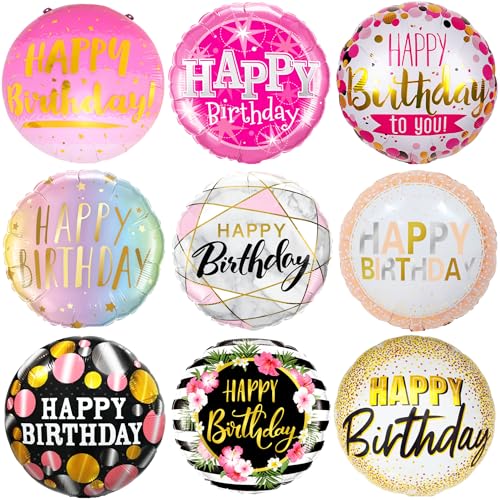 Party Austria 9x Folienballon Geburtstag 45cm Sets (Geburtstag Damen) von Party Austria