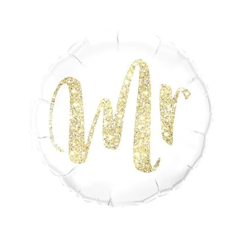 Party Austria Folienballon Hochzeitssballon Brautpaar Braut Bräutigam Mr Mrs Hochzeit Ballon (Mr weiß/gold) von Party Austria